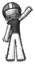 Sketch Football Player Man Waving Emphatically with Left Arm