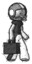 Sketch Football Player Man Walking With Briefcase To The Right