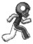 Sketch Football Player man running fast right