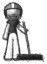 Sketch Football Player Man standing with industrial broom
