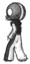 Sketch Football Player man walking away direction left view