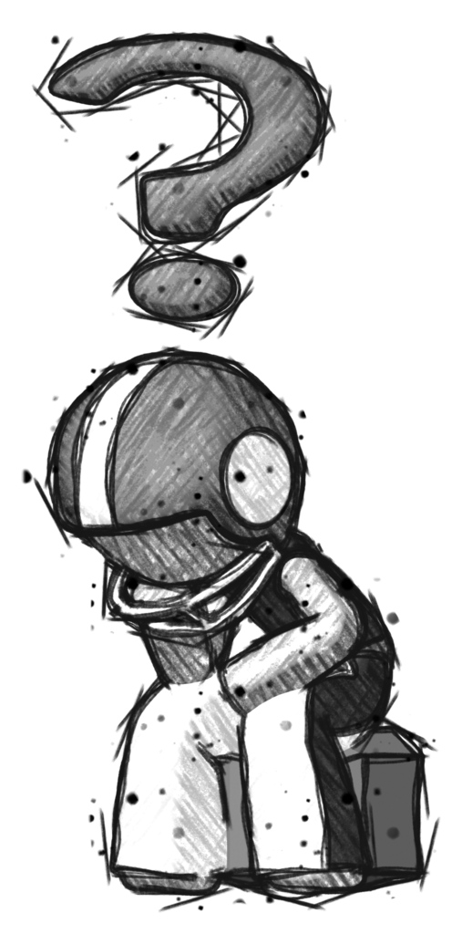 Sketch Football Player Man Thinker Question Mark Concept