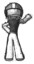 Sketch Football Player Man Waving Left Arm with Hand on Hip