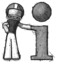 Sketch Football Player Man with info symbol leaning up against it