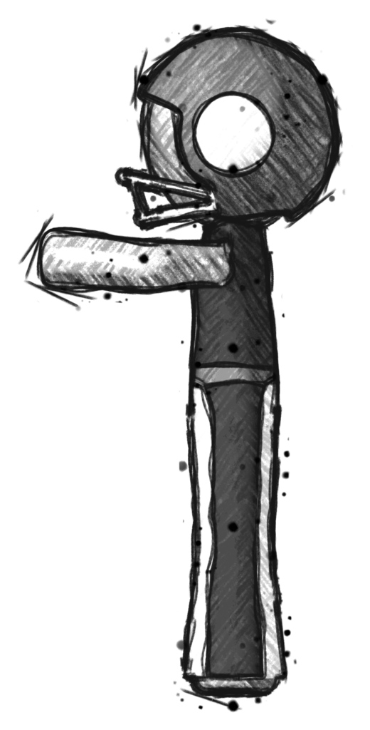 Sketch Football Player Man Pointing Left