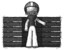 Sketch Football Player Man With Server Racks, In Front Of Two Networked Systems