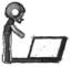 Sketch Football Player Man using large laptop computer side orthographic view