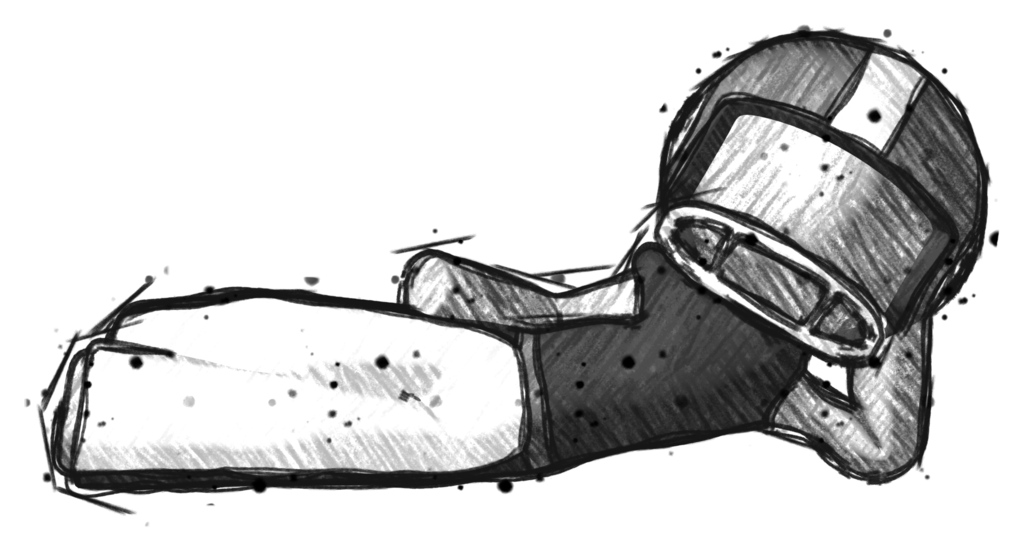 Sketch Football Player Man Reclined on Side