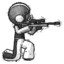 Sketch Football Player Man kneeling shooting sniper rifle