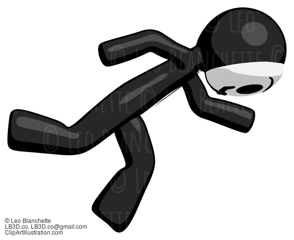 Black Little Anarchist Hacker Man Running While Falling Down #8300