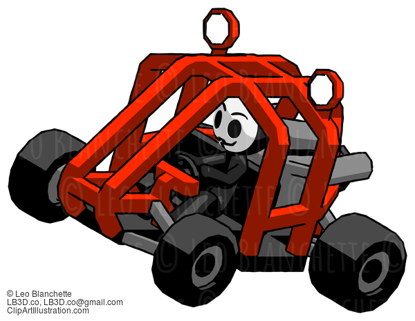 Black Little Anarchist Hacker Man Riding Sports Buggy Side Top Angle View #8304