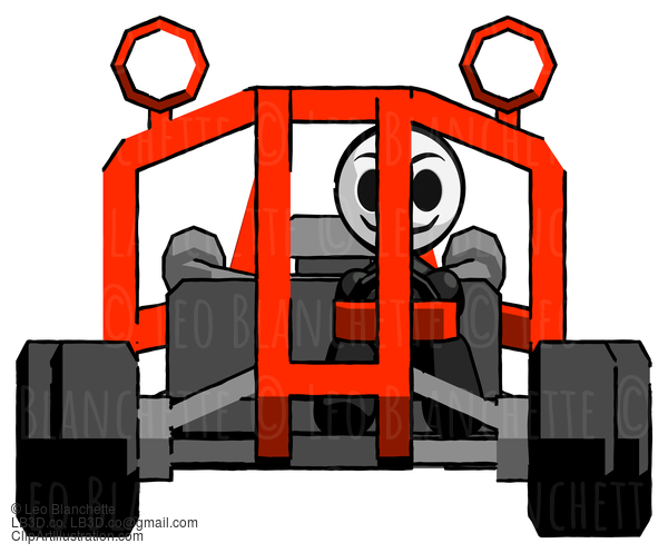 Black Little Anarchist Hacker Man Riding Sports Buggy Front View #8419