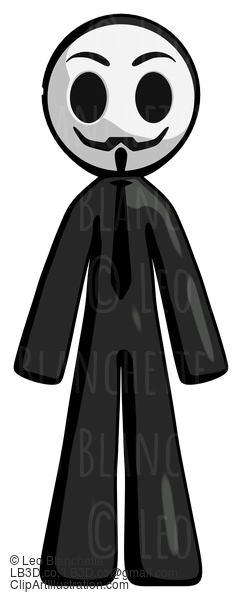 Black Little Anarchist Hacker Man Standing Facing Forward #8491