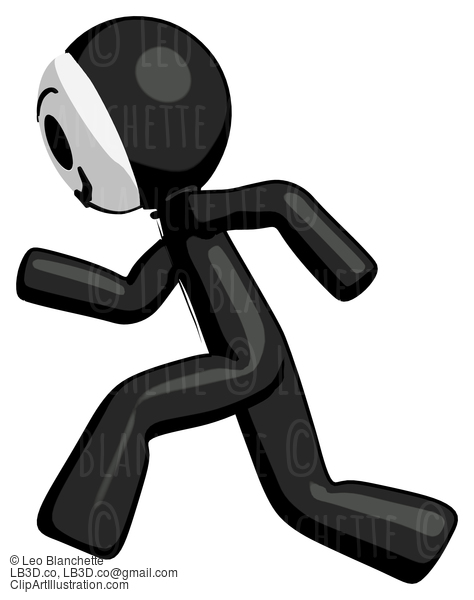 Black Little Anarchist Hacker Man Running Fast Left #8499