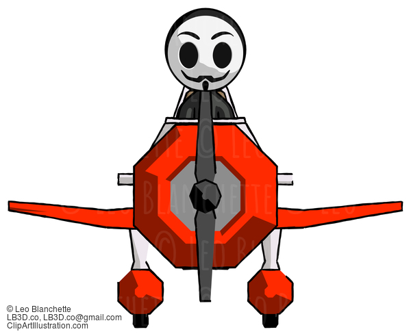 Black Little Anarchist Hacker Man In Geebee Stunt Plane Front View #8544