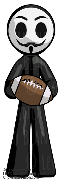 Black Little Anarchist Hacker Man Giving Football To You #8553