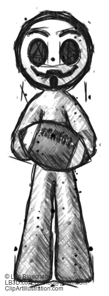 Sketch Little Anarchist Hacker Man Giving Football To You #14760