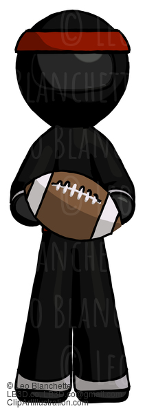 Black Ninja Warrior Man Giving Football To You #5868