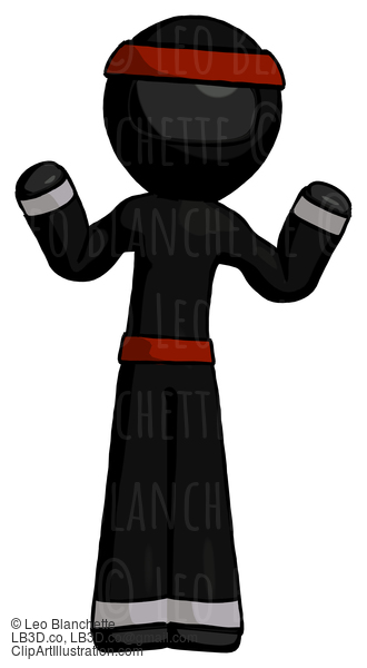 Black Ninja Warrior Man Shrugging Confused #6025