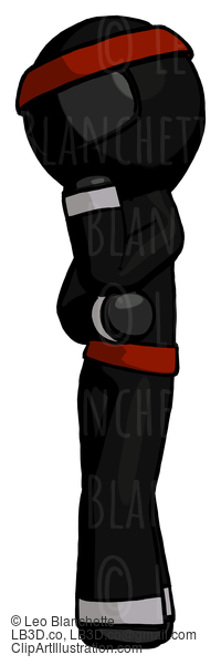 Black Ninja Warrior Man Thinking, Wondering, Or Pondering #6126