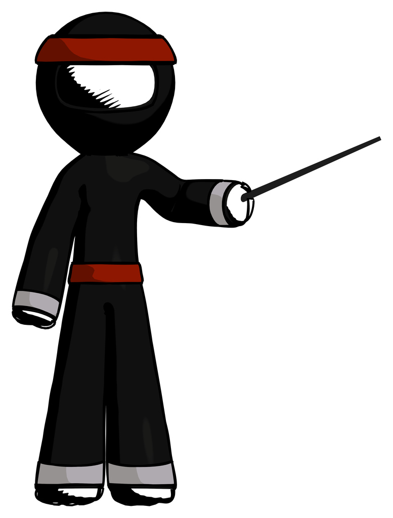 Ink Ninja Warrior Man Teacher or conductor with stick or baton directing