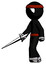 Ink Ninja Warrior Man with sword walking confidently