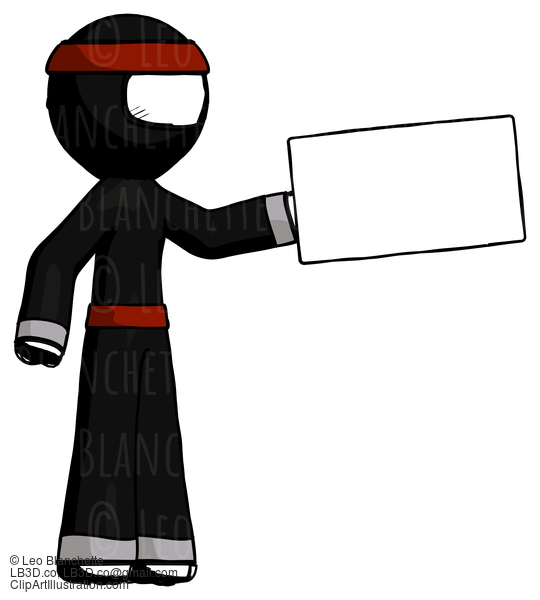 Ink Ninja Warrior Man Holding Large Envelope #4075