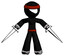 Ink Ninja Warrior Man two sword defense pose