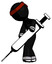 Ink Ninja Warrior Man Using Syringe Giving Injection