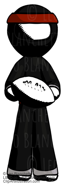 Ink Ninja Warrior Man Giving Football To You #4237