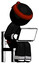 Ink Ninja Warrior Man using laptop computer while sitting in chair angled right