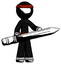 Ink Ninja Warrior Man writer or blogger holding large pencil