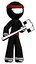 Ink Ninja Warrior Man with sledgehammer standing ready to work or defend