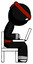 Ink Ninja Warrior Man using laptop computer while sitting in chair view from side