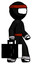 Ink Ninja Warrior Man Walking With Medical Aid Briefcase To Right