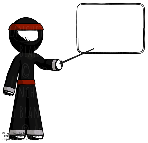 Ink Ninja Warrior Man Giving Presentation In Front Of Dry-Erase Board #4323