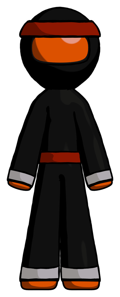 Orange Ninja Warrior Man Standing Facing Forward