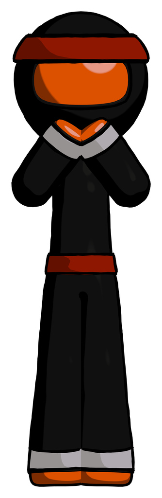 Orange Ninja Warrior Man laugh, giggle, or gasp pose