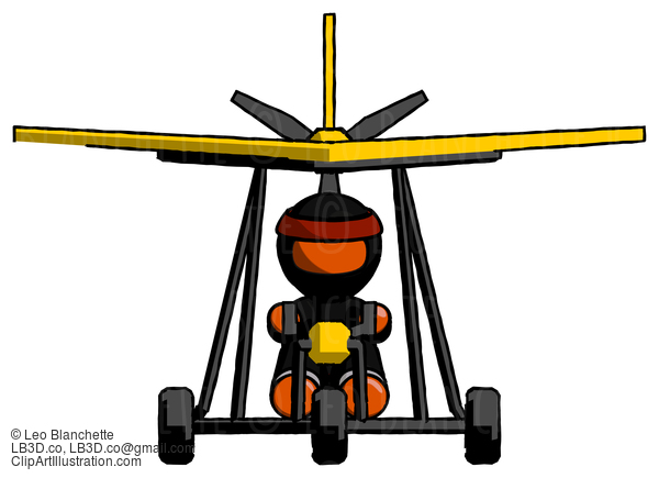 Orange Ninja Warrior Man In Ultralight Aircraft Front View #4756