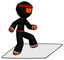 Orange Ninja Warrior Man on postage envelope surfing