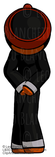 Orange Ninja Warrior Bending Over Hurt Or Nautious #4857
