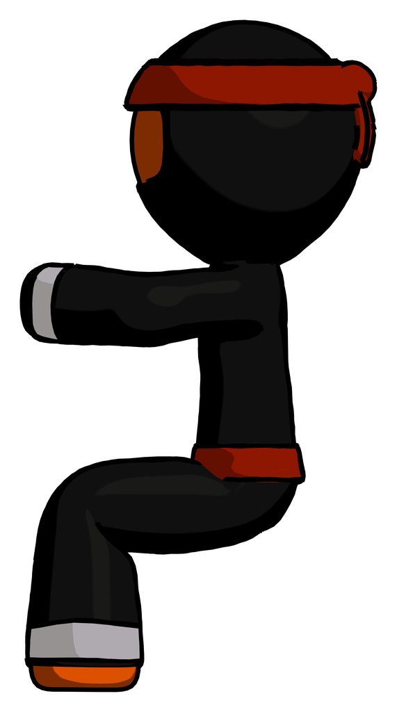 Orange Ninja Warrior Man Sitting or Driving Position