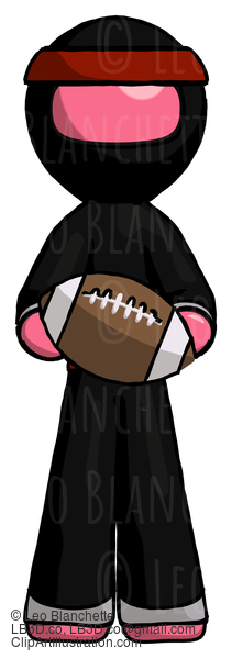 Pink Ninja Warrior Man Giving Football To You #4944