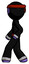 Purple Ninja Warrior man walking left side view