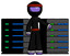 Purple Ninja Warrior Man With Server Racks, In Front Of Two Networked Systems