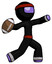 Purple Ninja Warrior Man throwing football