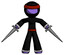 Purple Ninja Warrior Man two sword defense pose