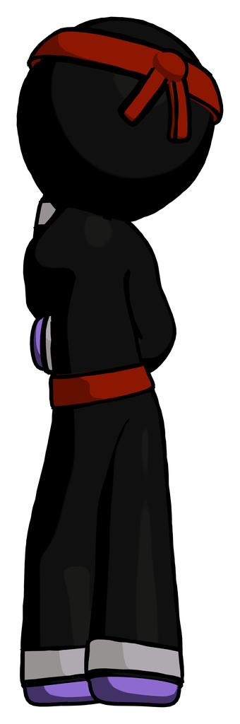 Purple Ninja Warrior Man Thinking, Wondering, or Pondering Rear View