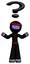 Purple Ninja Warrior Man With Question Mark Above Head, Confused