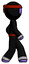 Purple Ninja Warrior man walking right side view